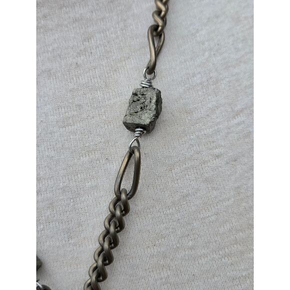 Divine Debris Pyrite Industrial Vintage Fund Objects Necklace - Picture 5 of 9